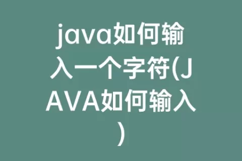 java如何输入一个字符(JAVA如何输入)