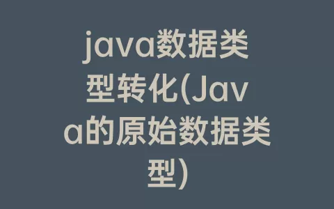 java数据类型转化(Java的原始数据类型)