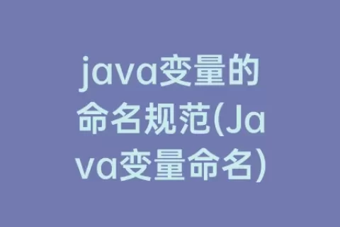 java变量的命名规范(Java变量命名)