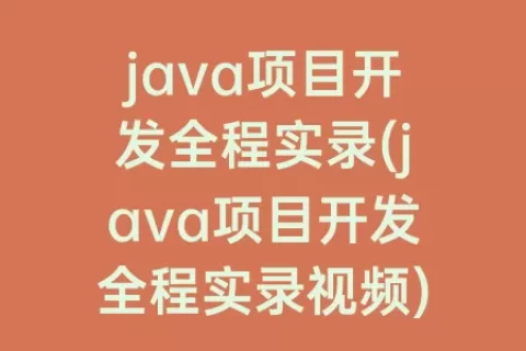java项目开发全程实录(java项目开发全程实录视频)