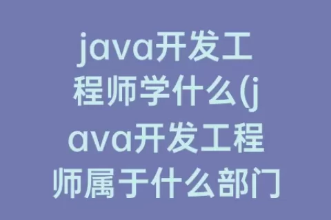java开发工程师学什么(java开发工程师属于什么部门)