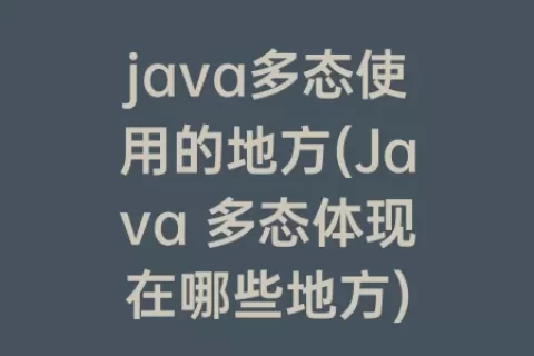 java多态使用的地方(Java 多态体现在哪些地方)