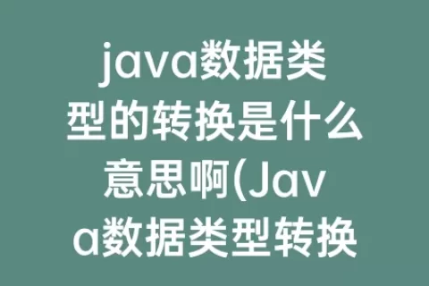 java数据类型的转换是什么意思啊(Java数据类型转换的例子)