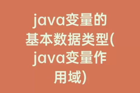 java变量的基本数据类型(java变量作用域)