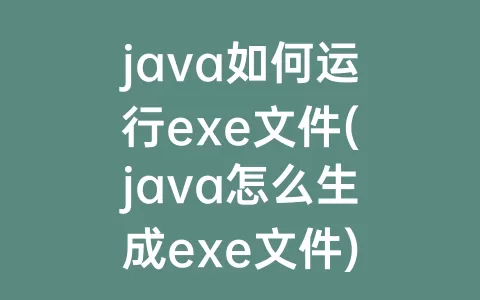 java如何运行exe文件(java怎么生成exe文件)