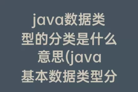 java数据类型的分类是什么意思(java基本数据类型分类)