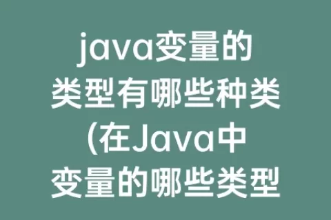 java变量的类型有哪些种类(在Java中变量的哪些类型是不变的)