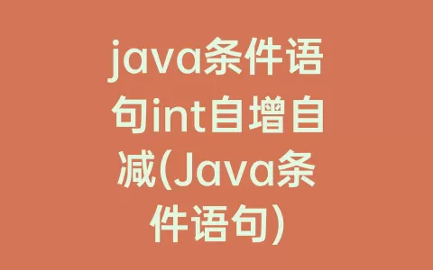 java条件语句int自增自减(Java条件语句)