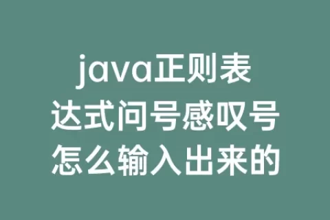 java正则表达式问号感叹号怎么输入出来的