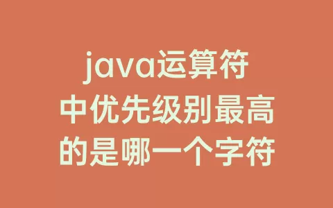 java运算符中优先级别最高的是哪一个字符
