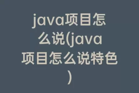 java项目怎么说(java项目怎么说特色)