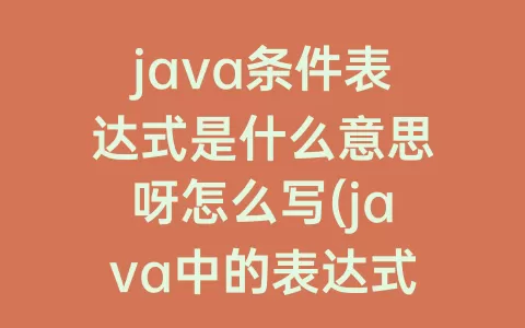 java条件表达式是什么意思呀怎么写(java中的表达式是什么意思)
