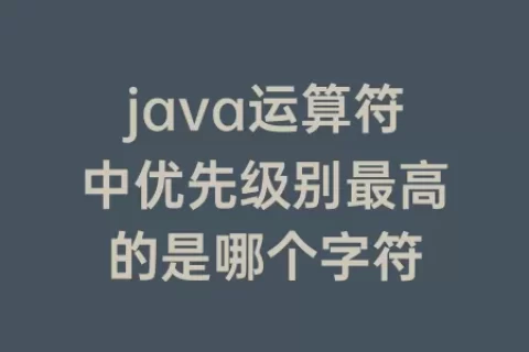 java运算符中优先级别最高的是哪个字符