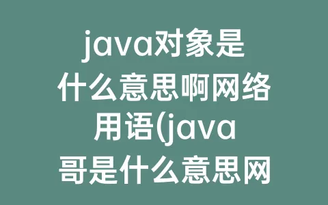 java对象是什么意思啊网络用语(java哥是什么意思网络用语)