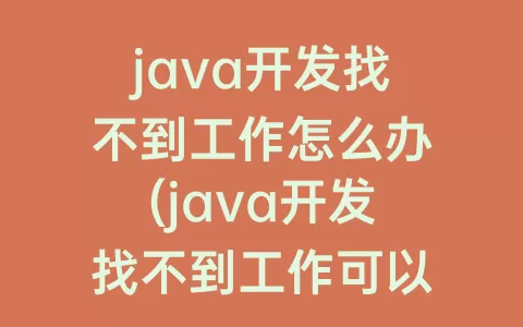 java开发找不到工作怎么办(java开发找不到工作可以做什么)