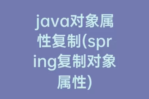 java对象属性复制(spring复制对象属性)