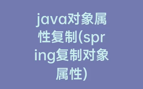 java对象属性复制(spring复制对象属性)