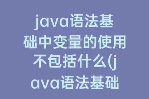 java语法基础中变量的使用不包括什么(java语法基础)