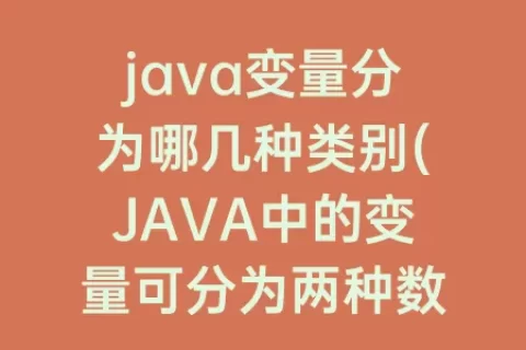 java变量分为哪几种类别(JAVA中的变量可分为两种数据类型)