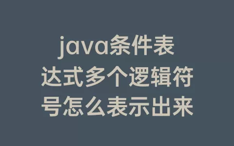 java条件表达式多个逻辑符号怎么表示出来