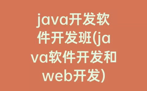 java开发软件开发班(java软件开发和web开发)