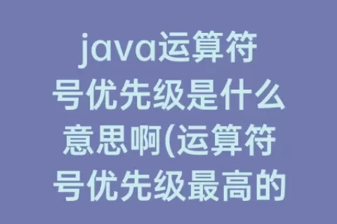java运算符号优先级是什么意思啊(运算符号优先级最高的是什么)