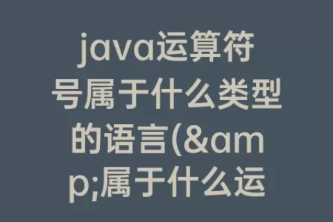 java运算符号属于什么类型的语言(&属于什么运算符号)