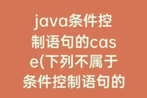java条件控制语句的case(下列不属于条件控制语句的是)
