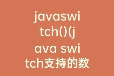 javaswitch()(java switch支持的数据类型)