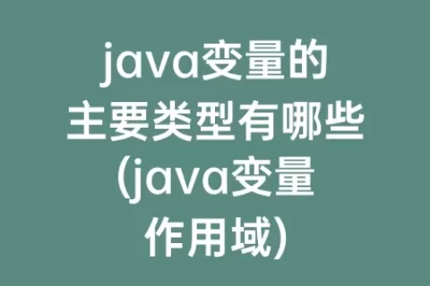 java变量的主要类型有哪些(java变量作用域)