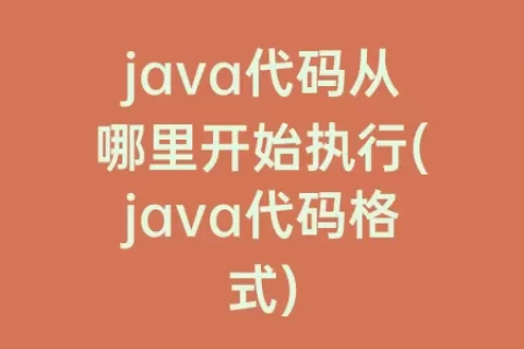 java代码从哪里开始执行(java代码格式)