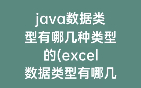 java数据类型有哪几种类型的(excel数据类型有哪几种类型)