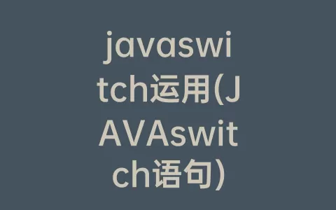 javaswitch运用(JAVAswitch语句)