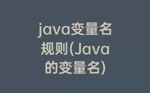 java变量名规则(Java的变量名)