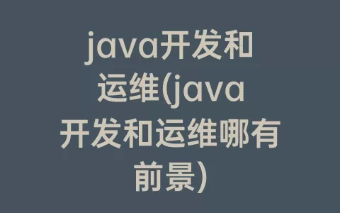 java开发和运维(java开发和运维哪有前景)