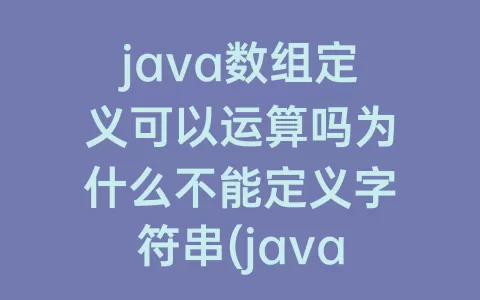 java数组定义可以运算吗为什么不能定义字符串(java定义数组)