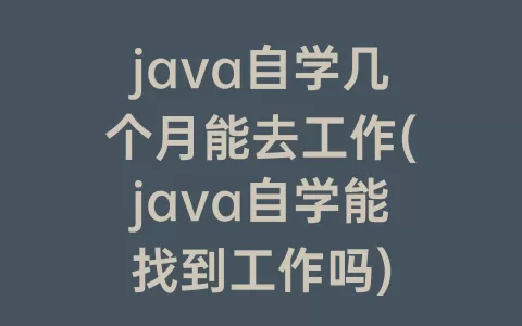 java自学几个月能去工作(java自学能找到工作吗)