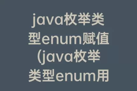 java枚举类型enum赋值(java枚举类型enum用法)