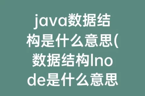 java数据结构是什么意思(数据结构lnode是什么意思)