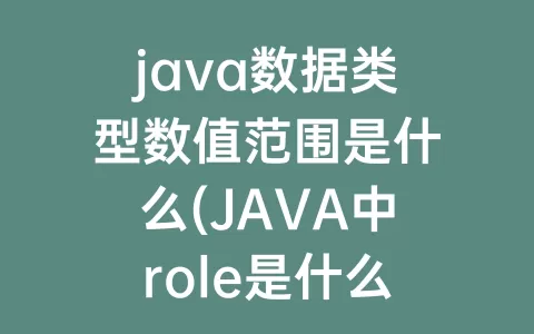 java数据类型数值范围是什么(JAVA中role是什么数据类型)