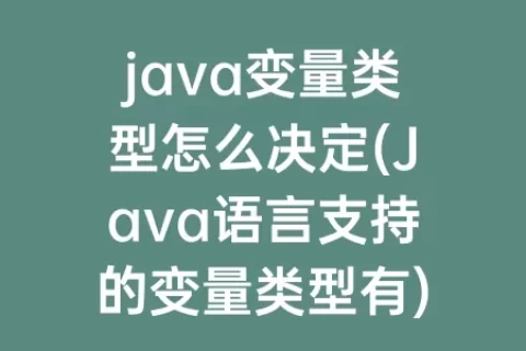 java变量类型怎么决定(Java语言支持的变量类型有)