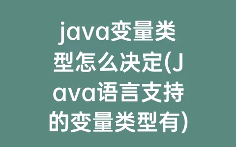 java变量类型怎么决定(Java语言支持的变量类型有)