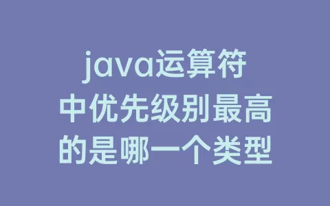 java运算符中优先级别最高的是哪一个类型