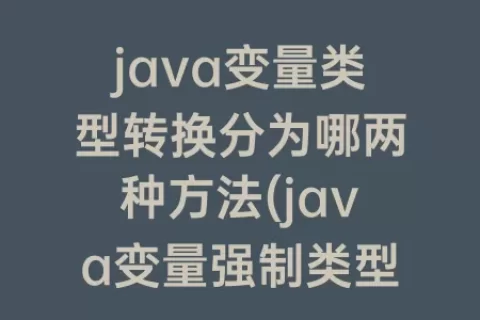 java变量类型转换分为哪两种方法(java变量强制类型转换)