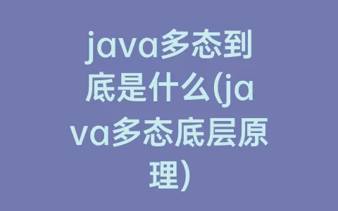 java多态到底是什么(java多态底层原理)