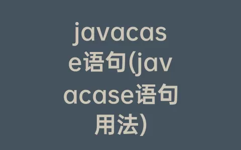javacase语句(javacase语句用法)