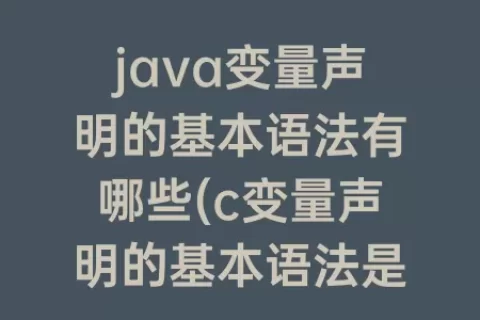 java变量声明的基本语法有哪些(c变量声明的基本语法是什么)