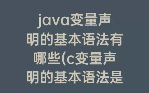 java变量声明的基本语法有哪些(c变量声明的基本语法是什么)