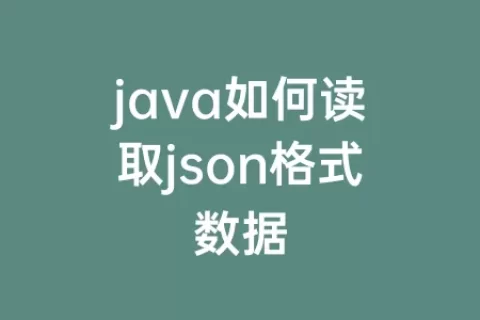 java如何读取json格式数据