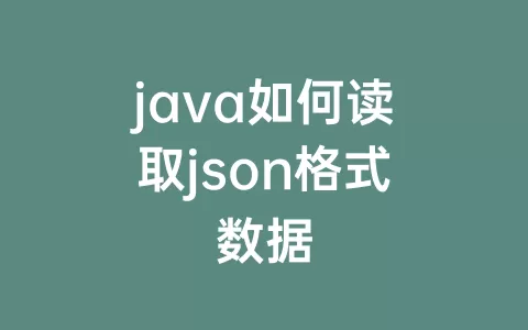 java如何读取json格式数据
